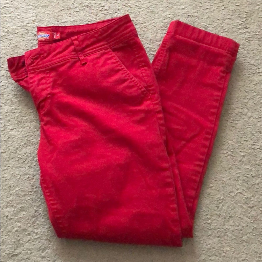 Red Slim Fit Pants